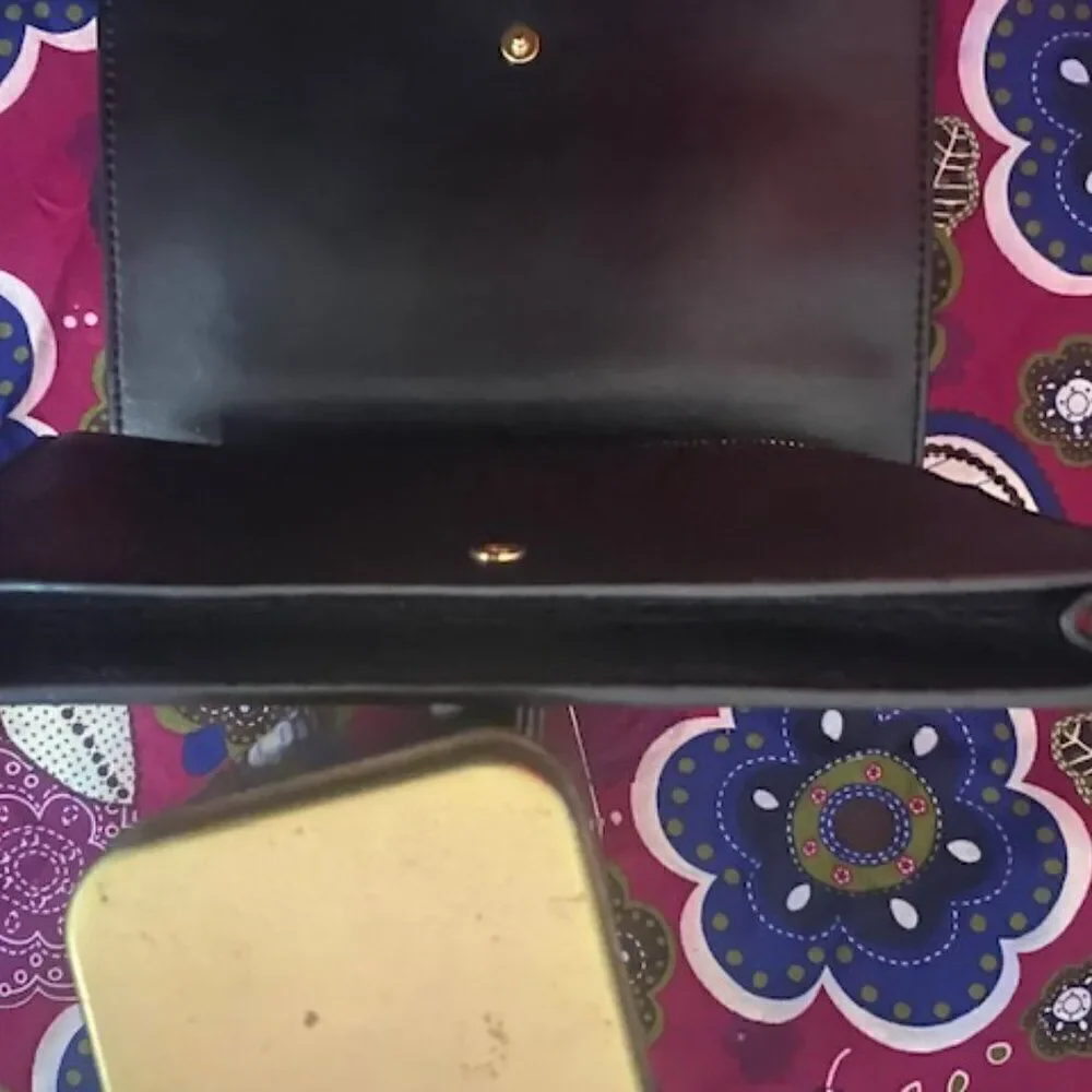 Coach Anna Black Fold Over clutch